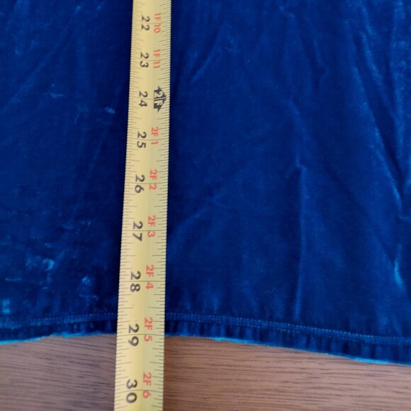 Johnny Was Dark Blue Velvet Top Tunic Rayon Silk Size Medium - Picture 9 of 9
